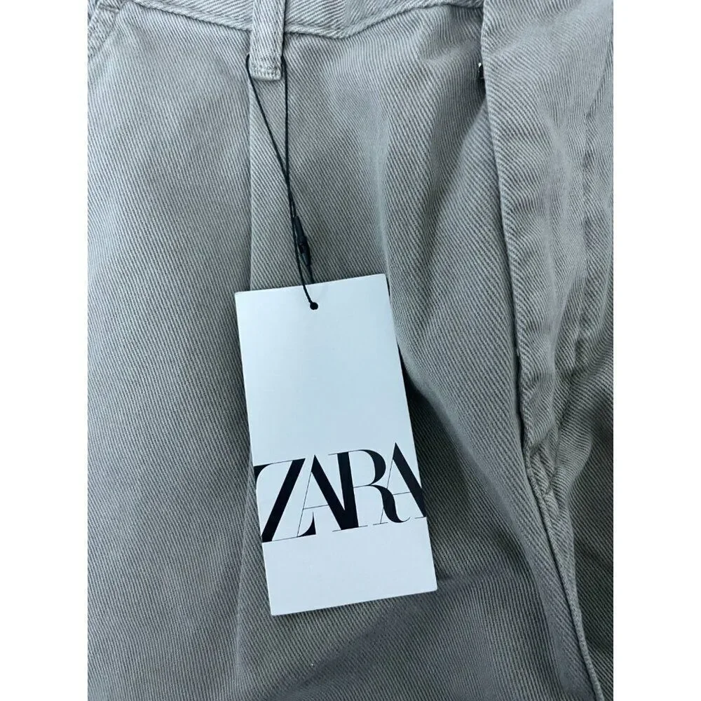 Zara Mens Pants EU 38 US 30 Trousers Beige Relaxed Straight Leg 8527/302 NWT